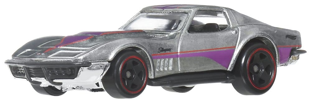 Six véhicules en zamac de la série Silver Hot Wheels, marque Mattel, en plomb moulé à l'échelle 1/64.