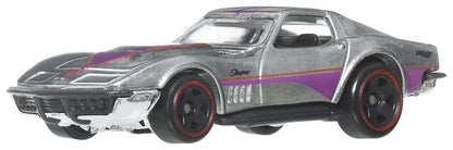 Six véhicules en zamac de la série Silver Hot Wheels, marque Mattel, en plomb moulé à l'échelle 1/64.