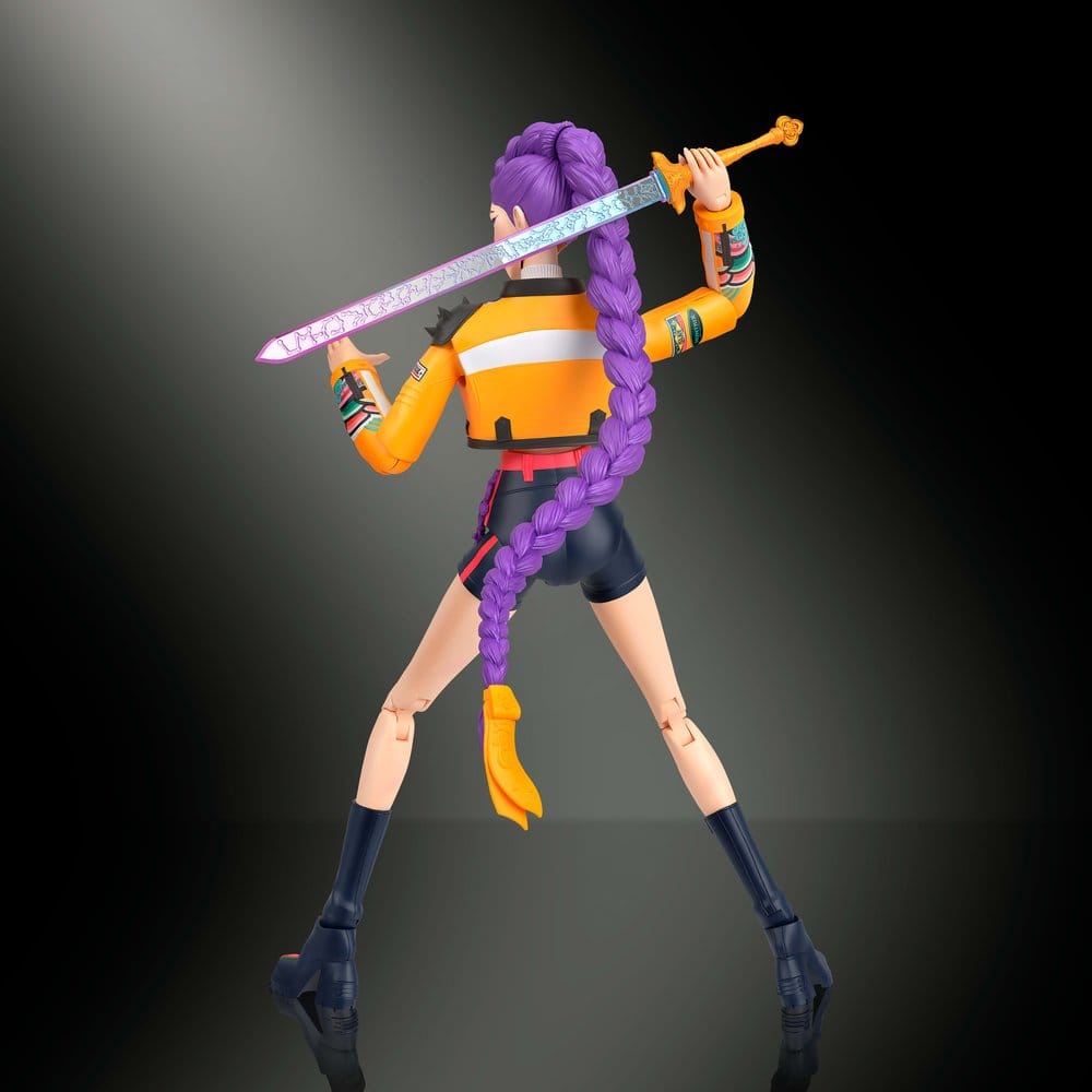 Figurine KPop Demon Hunters HUNTR/X Rumi de 15 cm, figurine Mattel représentant le personnage dans une pose dynamique.