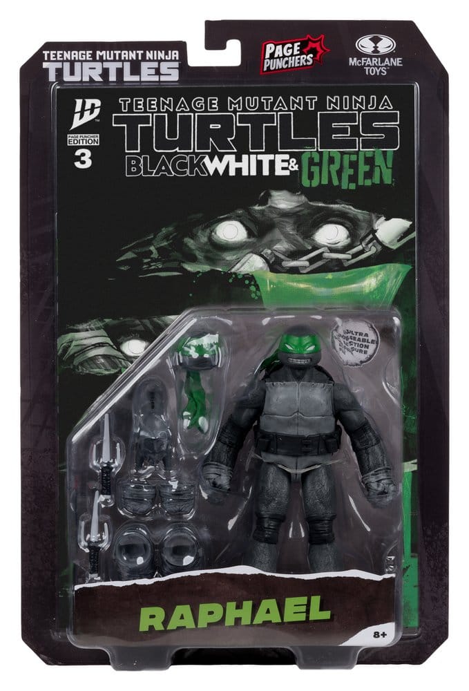 Tortues Ninja Page Punchers figurine Raphael (Black White & Green) (Red Platinum Edition) 13 cm - Toys Legacy Collection