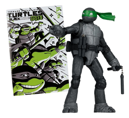 Tortues Ninja Page Punchers figurine Michelangelo (Black White & Green) (Red Platinum Edition) 13 cm - Toys Legacy Collection