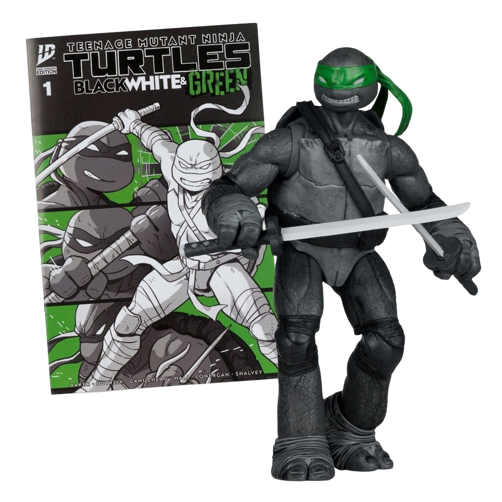 Tortues Ninja Page Punchers figurine Leonardo (Black White & Green) (Red Platinum Edition) 13 cm - Toys Legacy Collection