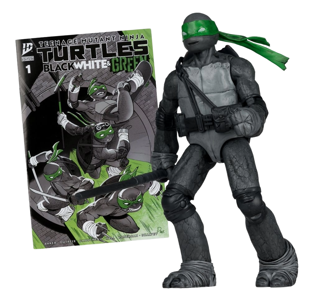 Tortues Ninja Page Punchers figurine Donatello (Black White & Green ) (Red Platinum Edition) 13 cm - Toys Legacy Collection