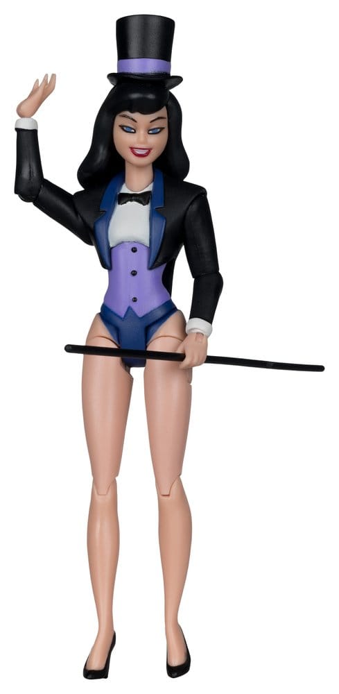 Figurine Batman de la série animée avec Zatanna, collection Wave 7, fabriquée par McFarlane Toys, en pose détaillée.