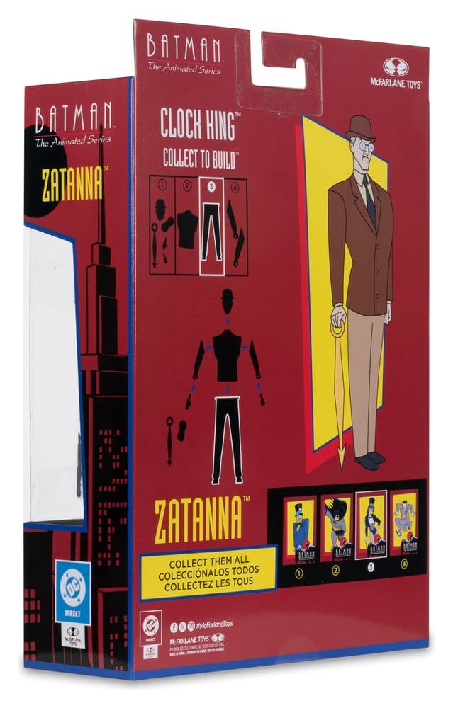 Figurine Batman de la série animée avec Zatanna, collection Wave 7, marque McFarlane Toys, pose détaillée et costume coloré.