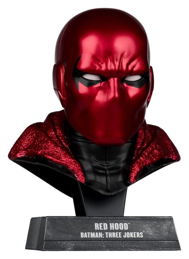 Figurine Masque Red Hood de Batman : Three Jokers, échelle 1:3, DC Direct par McFarlane Toys, vue de face avec détails colorés