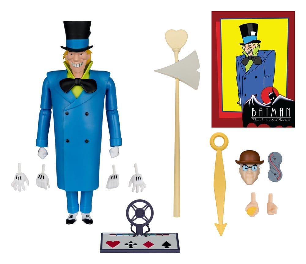 Figurine Batman : La Série Animée, Jervis Tetch (Mad Hatter), 15 cm, McFarlane Toys, pose détaillée et fidèle à l'animation.