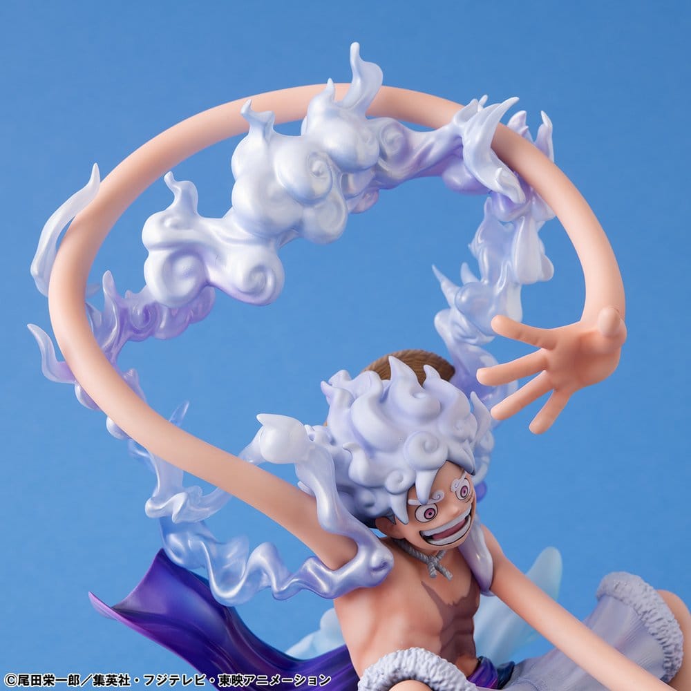 Figurine Monkey D. Luffy Gear Fifth de One Piece, 26 cm, figurine Megahouse avec détails de l'évolution de Luffy.