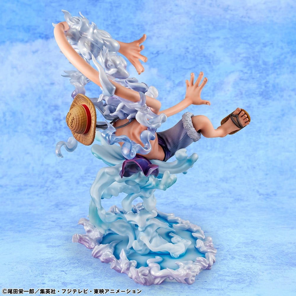 Figurine Monkey D. Luffy Gear Fifth « Evolutionary History » de Megahouse, 26 cm, détail de la figurine One Piece.