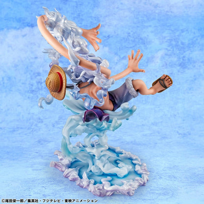 Figurine Monkey D. Luffy Gear Fifth « Evolutionary History » de Megahouse, 26 cm, détail de la figurine One Piece.