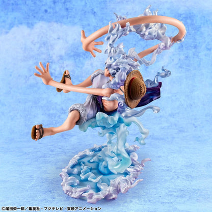 Figurine Monkey D. Luffy Gear Fifth « Evolutionary History » de Megahouse, 26 cm, personnage de One Piece en pose détaillée