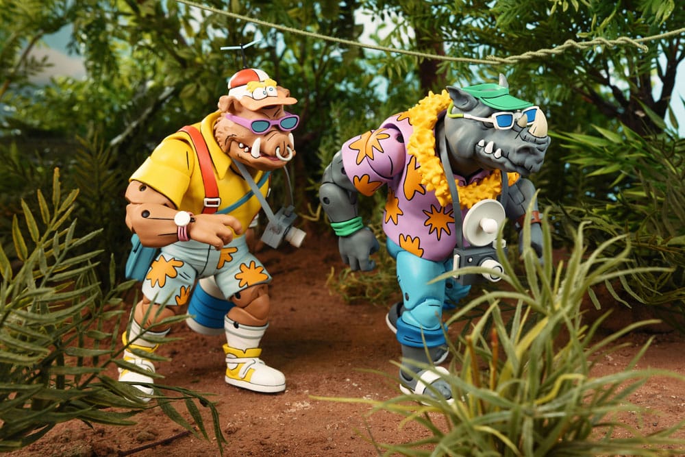 Tortues Ninja (Cartoon 1980) pack 2 figurines Vacation Bebop and Rocksteady 18 cm - Toys Legacy Collection