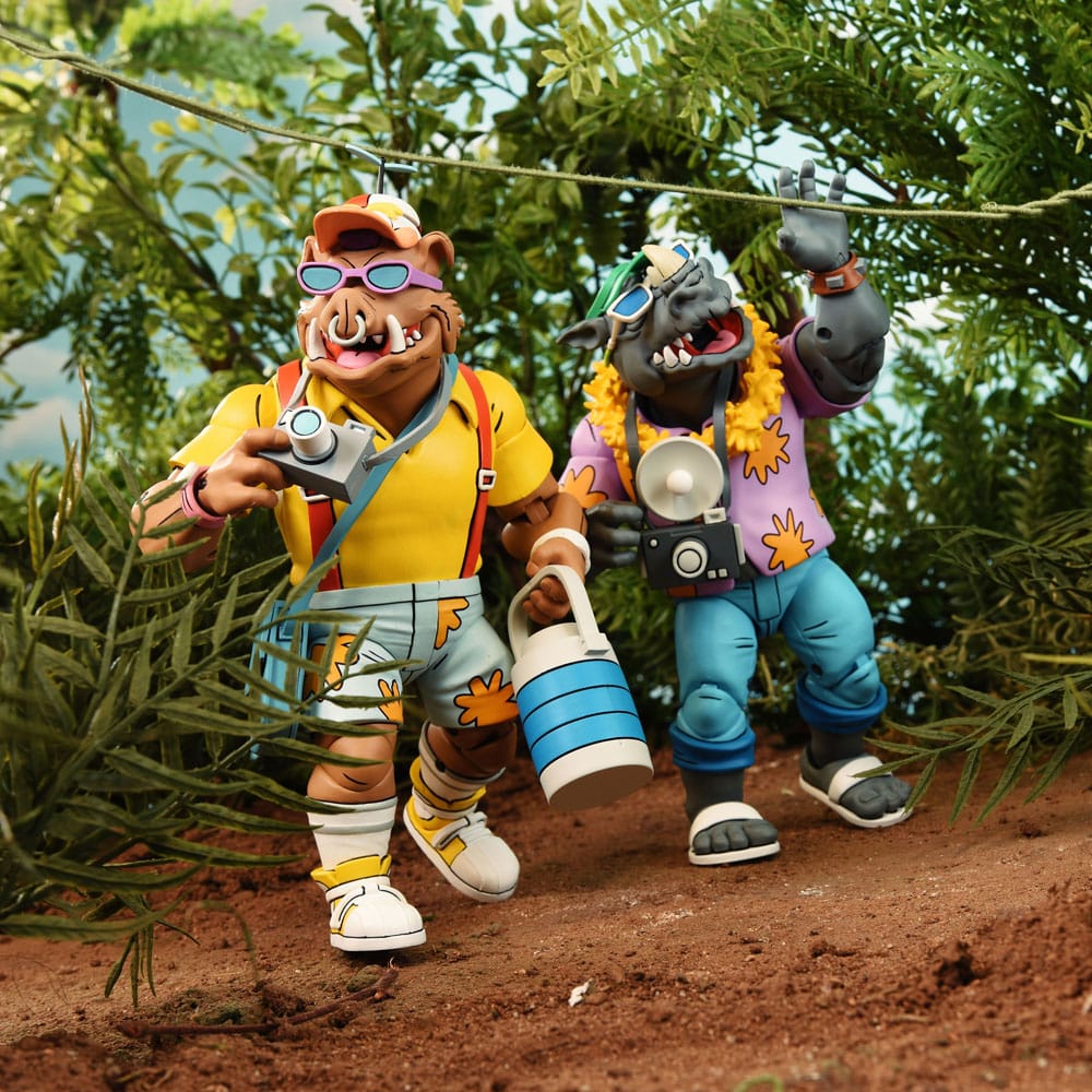 Tortues Ninja (Cartoon 1980) pack 2 figurines Vacation Bebop and Rocksteady 18 cm - Toys Legacy Collection