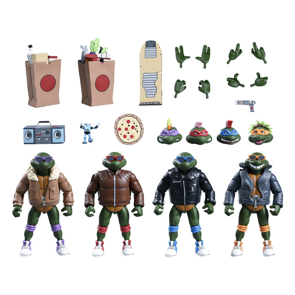 Tortues Ninja (Cartoon) figurines Pack de 4 Punk Turtles 18 cm