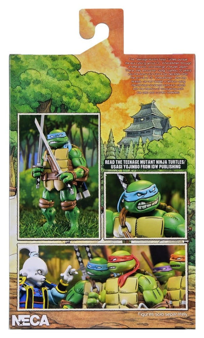 Figurine Neca Ultimate Leonardo TMNT x Usagi Yojimbo, version comic, 18 cm, détails de la figurine de Leonardo.
