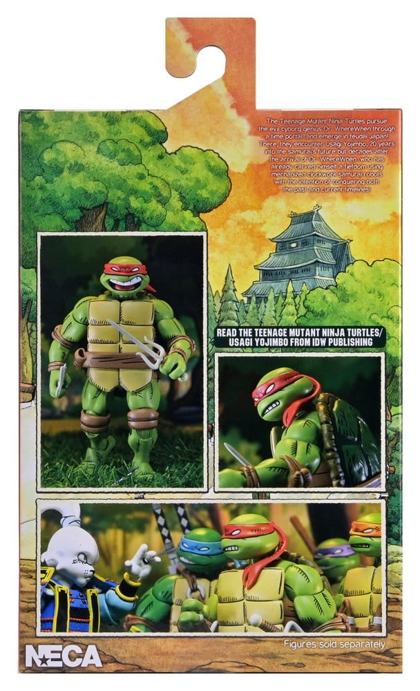 Figure NECA Raphael TMNT x Usagi Yojimbo ultime version comic, 18 cm, figurine détaillée de style manga japonais.