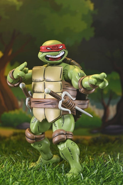 Figurine Raphael Ultimate TMNT x Usagi Yojimbo Neca, 18 cm, version comic avec détails colorés et pose dynamique.