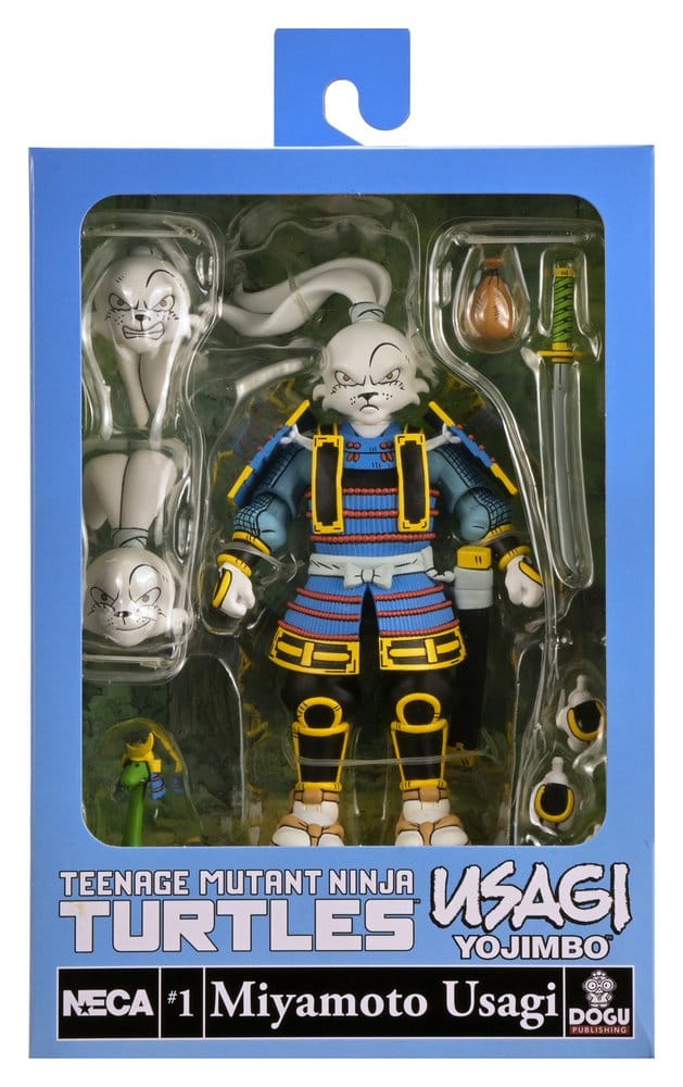 Figurine NECA TMNT x Usagi Yojimbo Ultimate Usagi Yojimbo version comic, 18 cm, détails précis, pose dynamique.