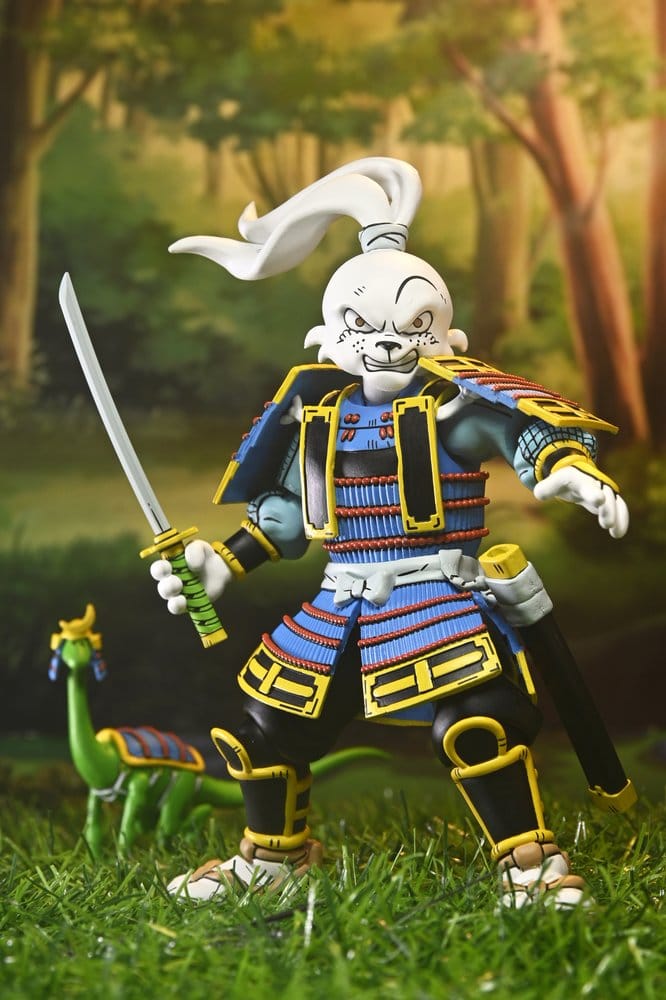 Figurine NECA TMNT x Usagi Yojimbo Ultimate Usagi Yojimbo version comics, 18 cm, détail précis, pose dynamique, collection de figurines.
