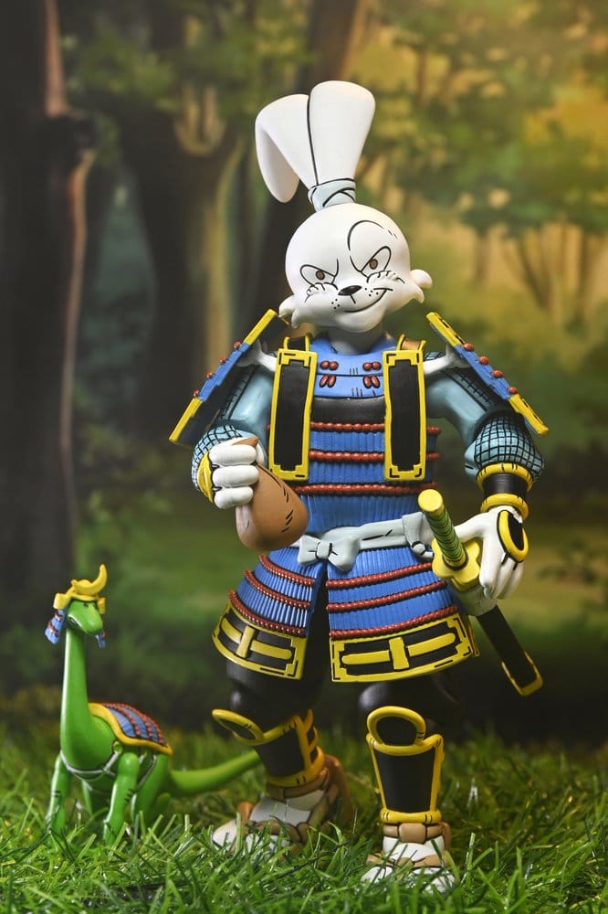 Figurine NECA TMNT x Usagi Yojimbo Ultimate Usagi Yojimbo version comic, 18 cm, en pose avec détails précis visible.