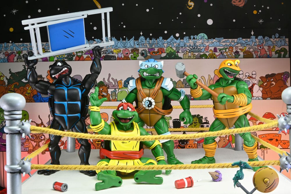 Tortues Ninja (Archie Comics) figurines Pack de 4 Stump Wrestling Turtles 18 cm - Toys Legacy Collection