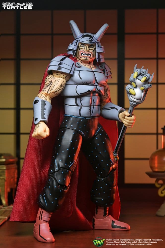 figurine Neca Savanti Romero de Tortues Ninja Teenage Mutant Ninja Turtles Mirage Comics, 18 cm, détail et posture.