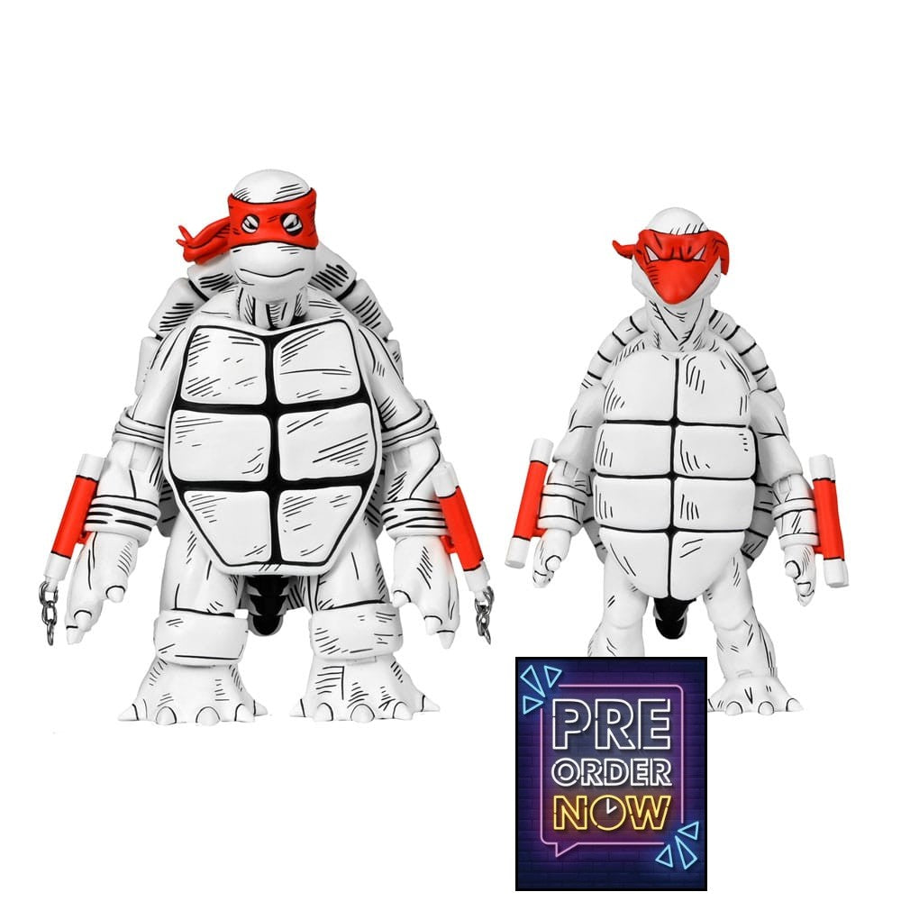 Tortues Ninja (Mirage Comics) pack 2 figurines Black and White First Turtles 18 cm - Toys Legacy Collection