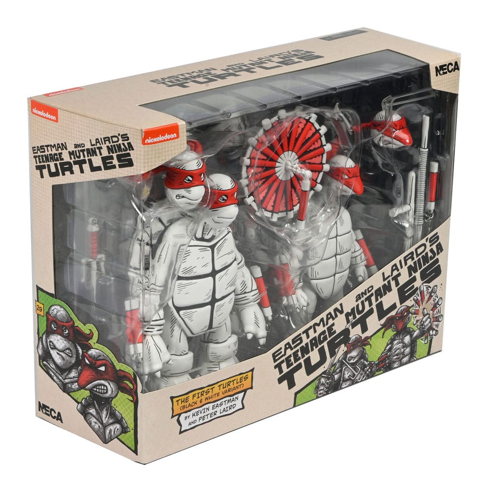 Tortues Ninja (Mirage Comics) pack 2 figurines Black and White First Turtles 18 cm - Toys Legacy Collection