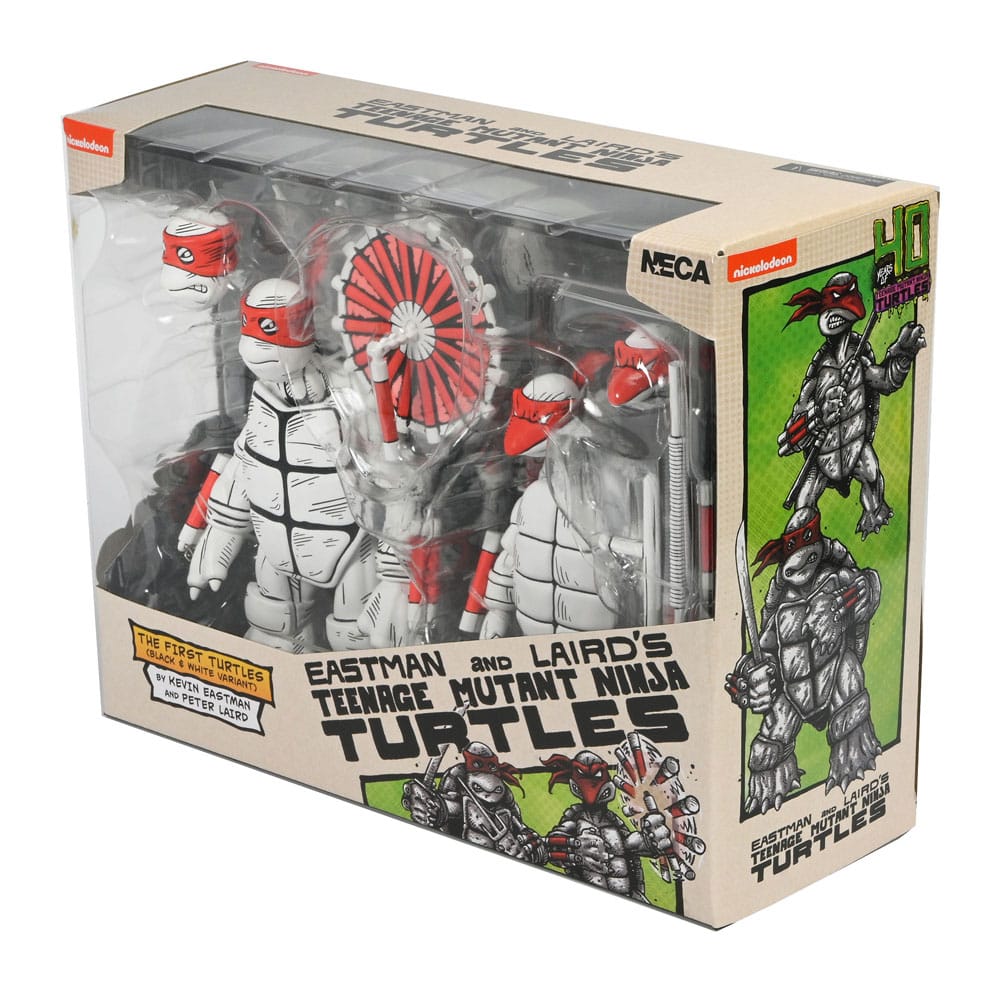 Tortues Ninja (Mirage Comics) pack 2 figurines Black and White First Turtles 18 cm - Toys Legacy Collection