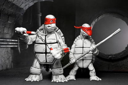 Tortues Ninja (Mirage Comics) pack 2 figurines Black and White First Turtles 18 cm - Toys Legacy Collection