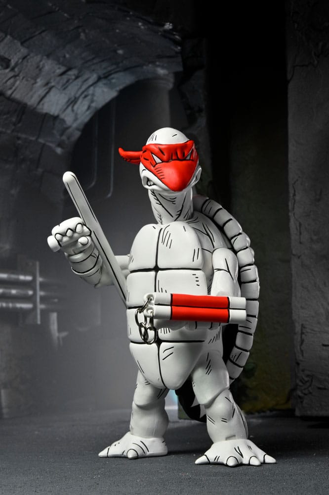 Tortues Ninja (Mirage Comics) pack 2 figurines Black and White First Turtles 18 cm - Toys Legacy Collection