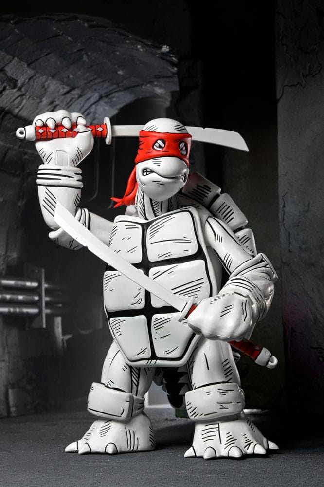 Tortues Ninja (Mirage Comics) pack 2 figurines Black and White First Turtles 18 cm - Toys Legacy Collection