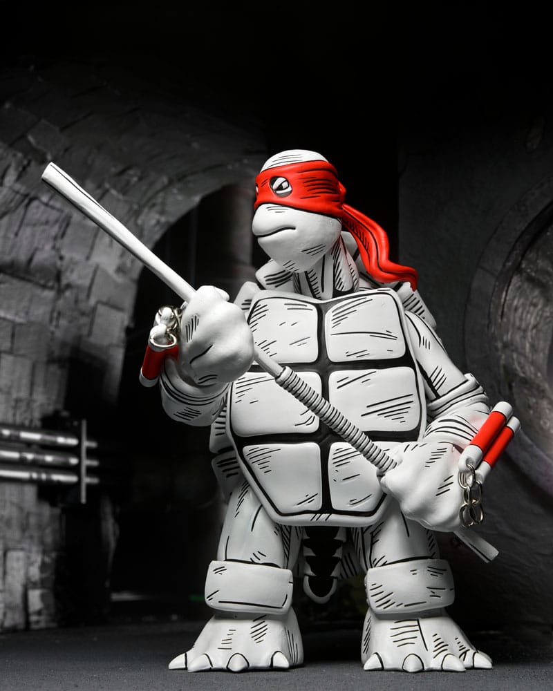 Tortues Ninja (Mirage Comics) pack 2 figurines Black and White First Turtles 18 cm - Toys Legacy Collection