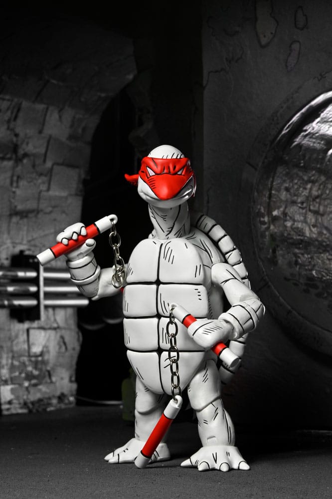 Tortues Ninja (Mirage Comics) pack 2 figurines Black and White First Turtles 18 cm - Toys Legacy Collection