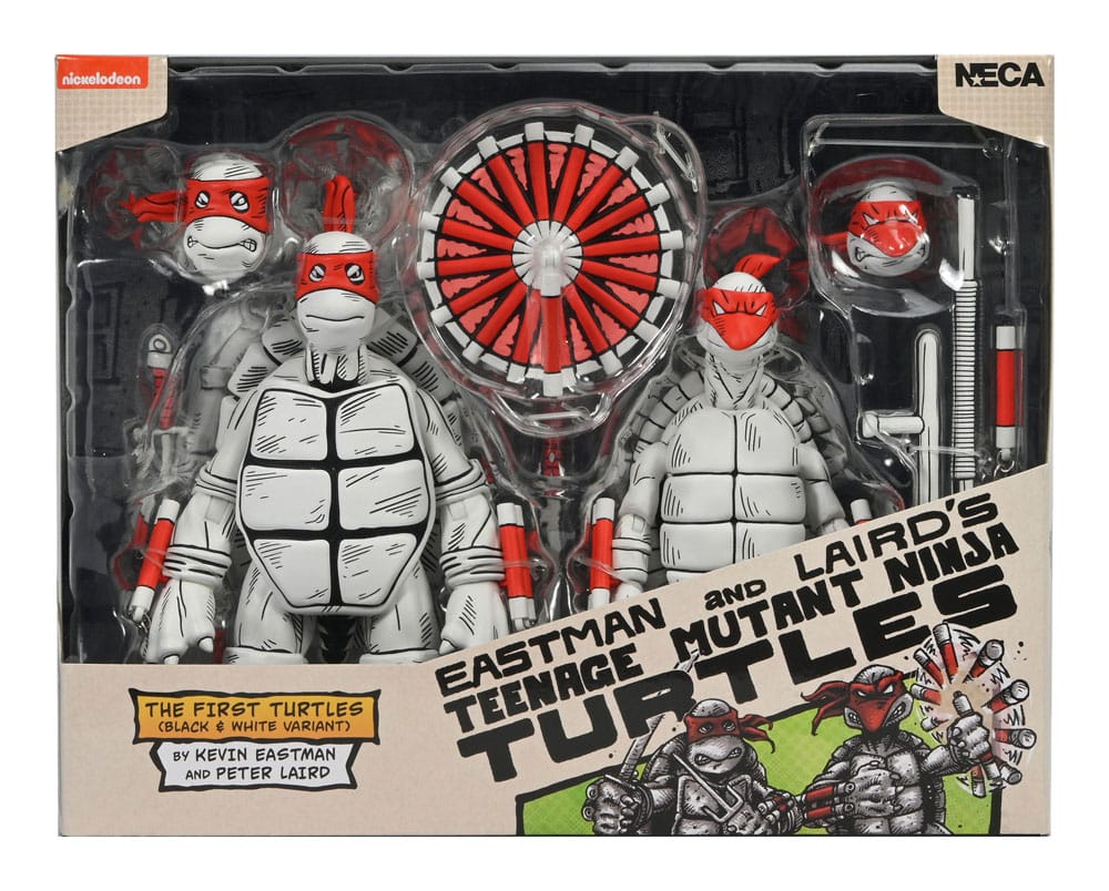 Tortues Ninja (Mirage Comics) pack 2 figurines Black and White First Turtles 18 cm - Toys Legacy Collection