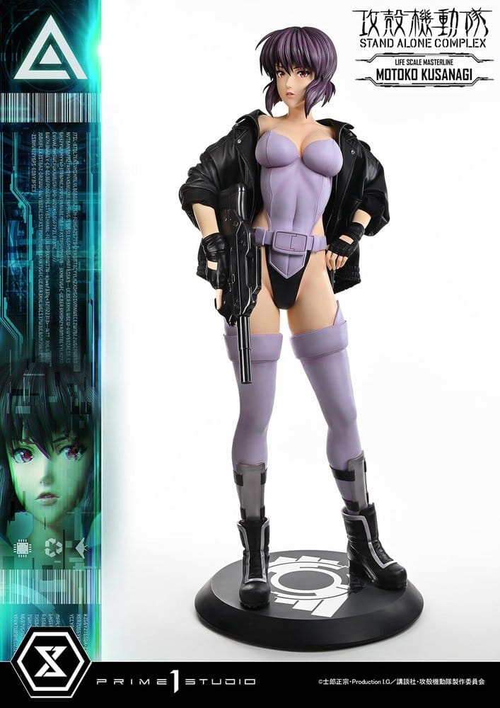 Statue de la figurine Ghost in the Shell: S.A.C. Motoko Kusanagi, 174 cm, en pose détaillée, de Prime 1 Studio.