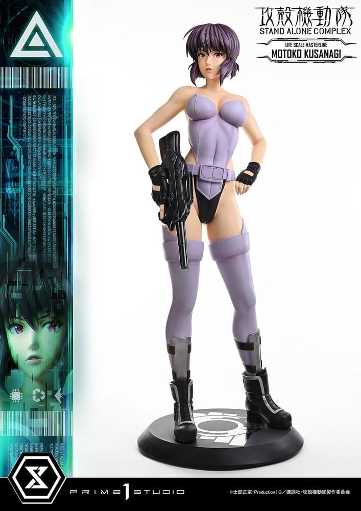 Statue de Motoko Kusanagi Ghost in the Shell: S.A.C. en taille réelle, statuette Prime 1 Studio, 174 cm de haut.