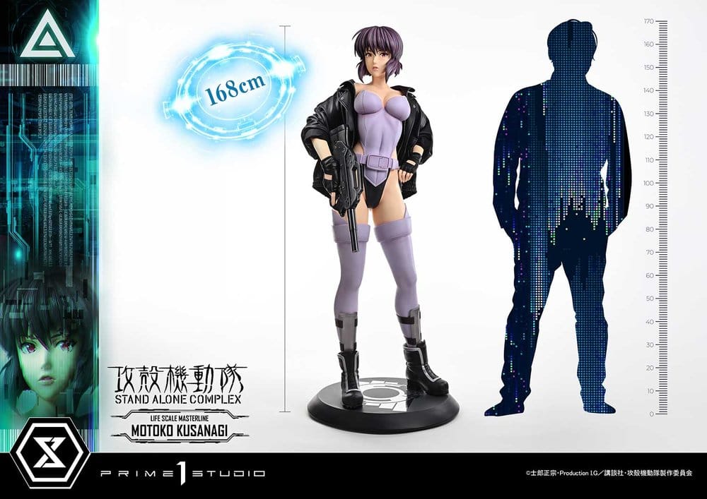 Statue de Motoko Kusanagi Ghost in the Shell: S.A.C. en taille réelle, 174 cm, figurine en résine de Prime 1 Studio.