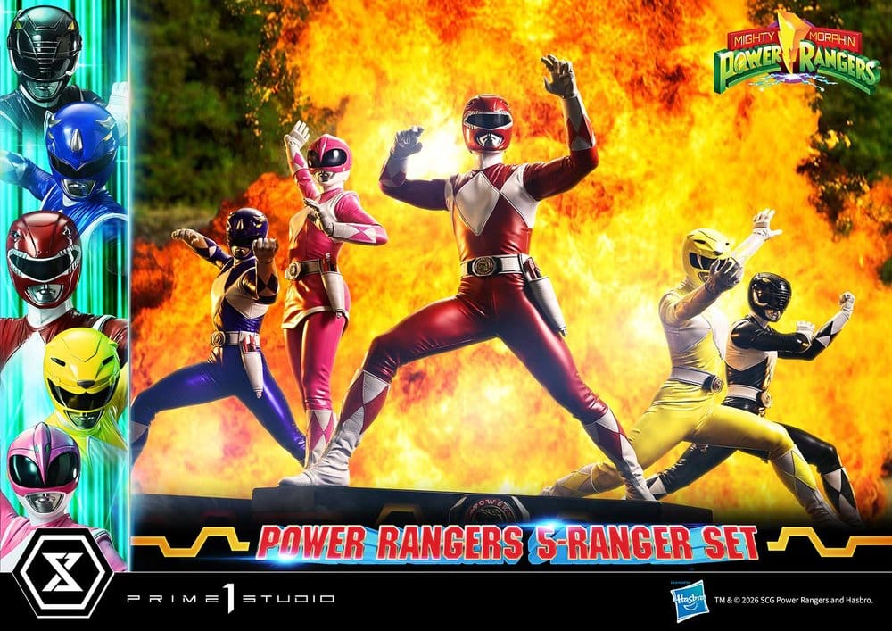 Mighty Morphin Power Rangers Premium Masterline Set de 5 statuettes 1/4 Deluxe Bonus Version 62 cm