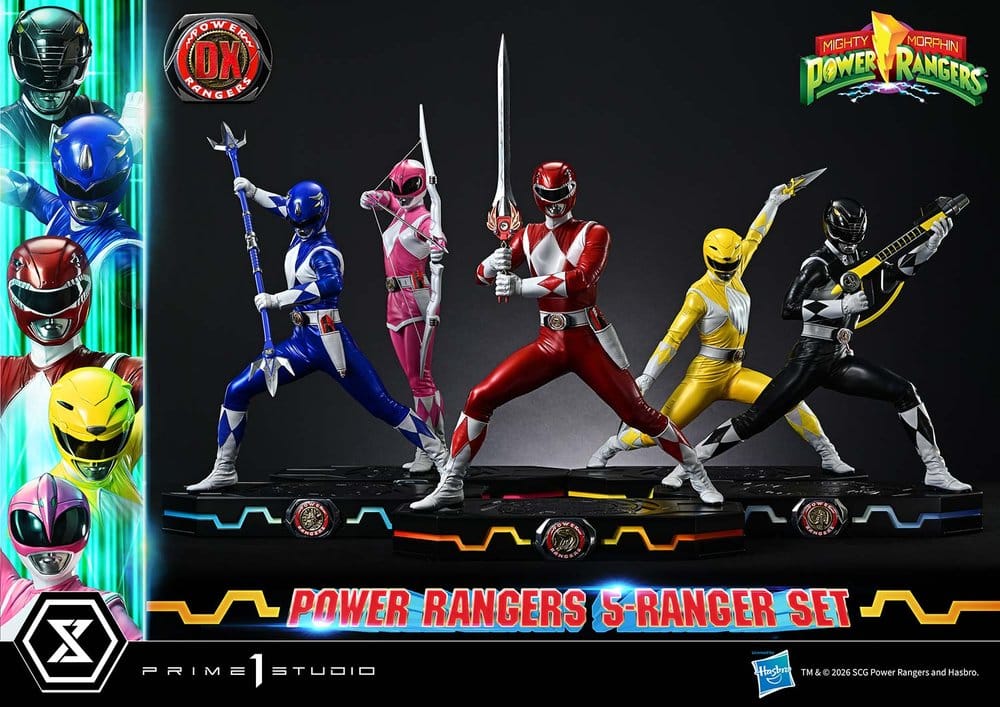 Mighty Morphin Power Rangers Premium Masterline Set de 5 statuettes 1/4 Deluxe Bonus Version 62 cm