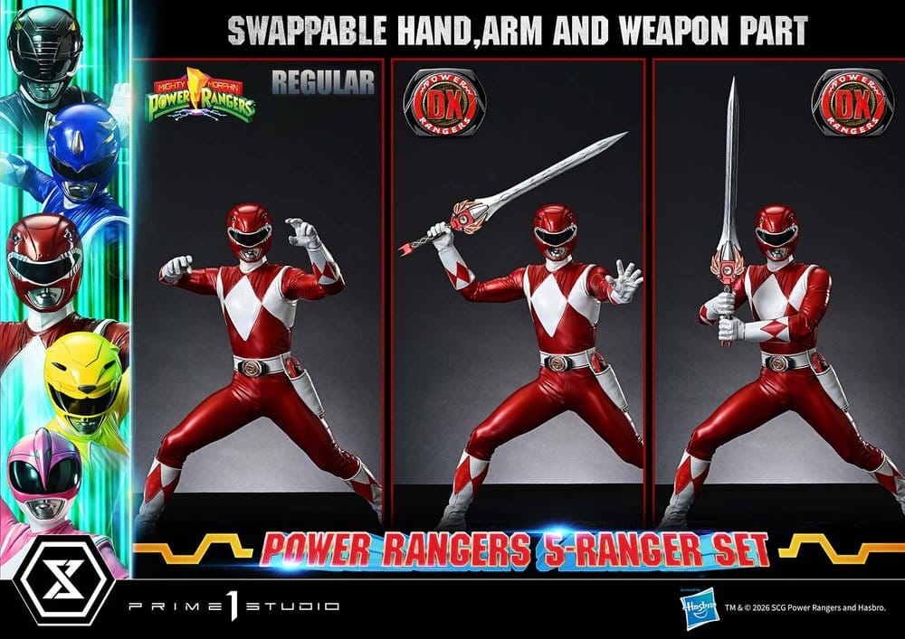 Mighty Morphin Power Rangers Premium Masterline Set de 5 statuettes 1/4 Deluxe Bonus Version 62 cm
