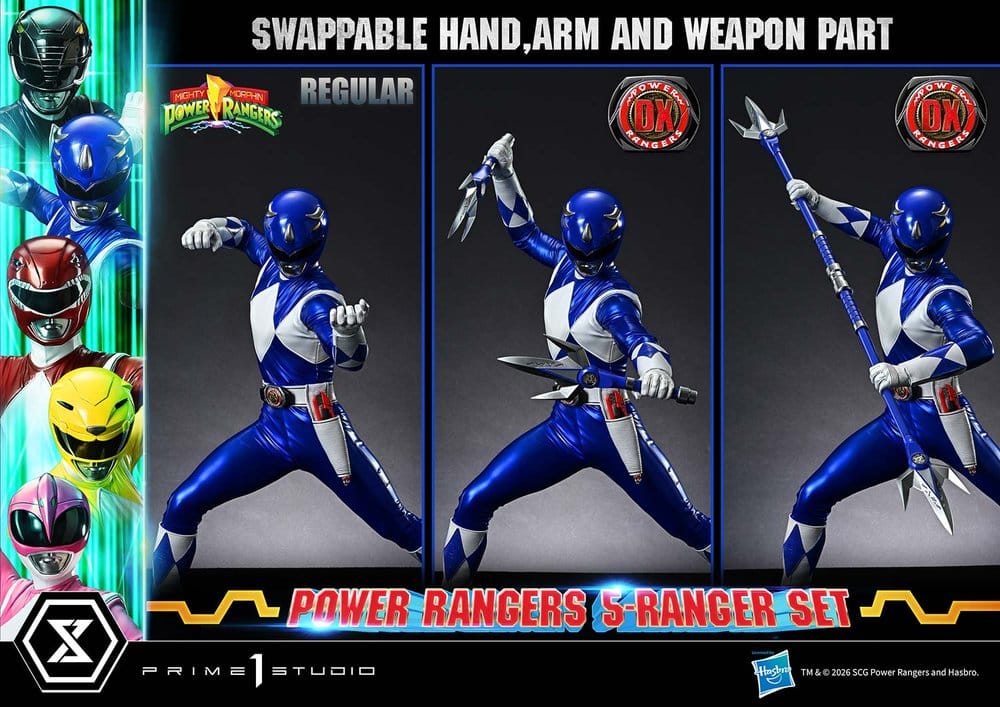 Mighty Morphin Power Rangers Premium Masterline Set de 5 statuettes 1/4 Deluxe Bonus Version 62 cm