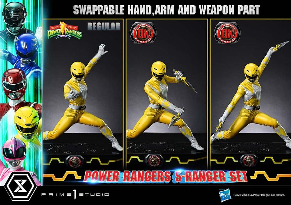 Mighty Morphin Power Rangers Premium Masterline Set de 5 statuettes 1/4 Deluxe Version 62 cm