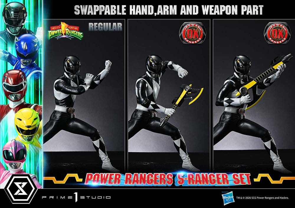 Mighty Morphin Power Rangers Premium Masterline Set de 5 statuettes 1/4 Deluxe Version 62 cm