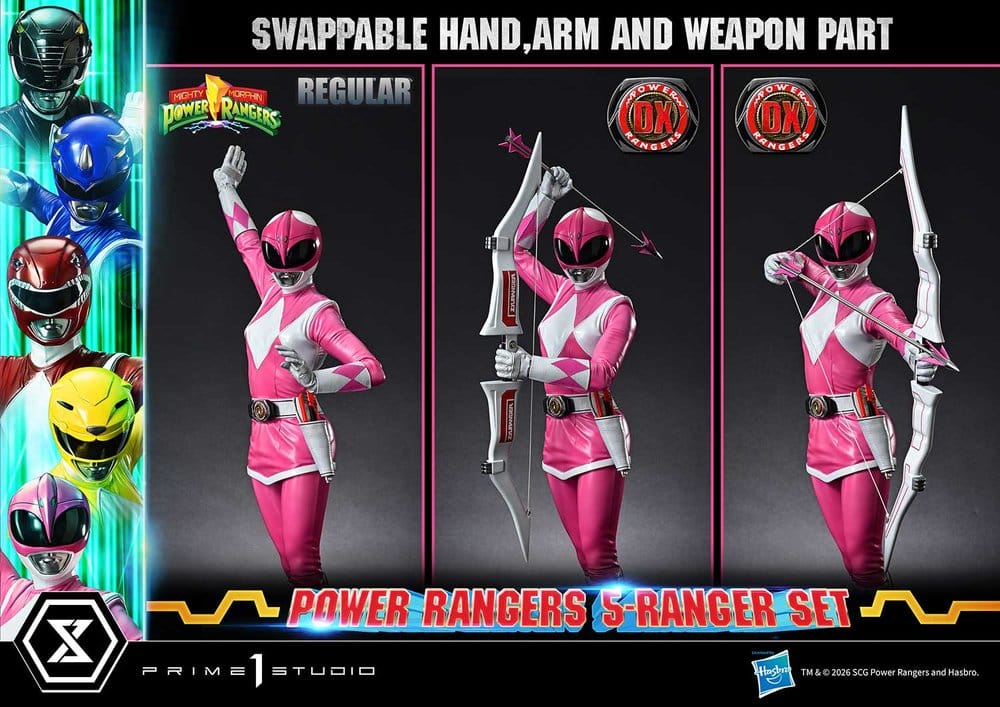 Mighty Morphin Power Rangers Premium Masterline Set de 5 statuettes 1/4 Deluxe Bonus Version 62 cm