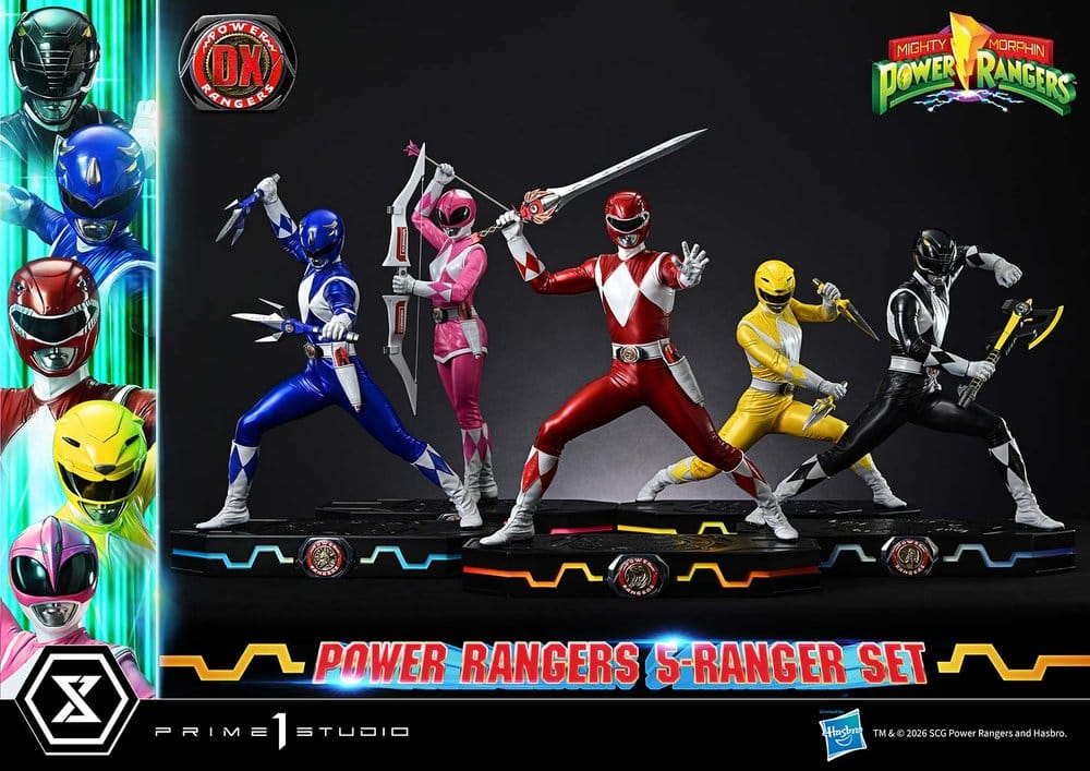 Mighty Morphin Power Rangers Premium Masterline Set de 5 statuettes 1/4 Deluxe Bonus Version 62 cm