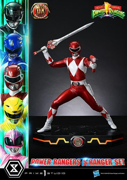 Statuettes Mighty Morphin Power Rangers Prime 1 Studio, set de 5 figures 1/4 Deluxe, hauteur 62 cm, version bonus.