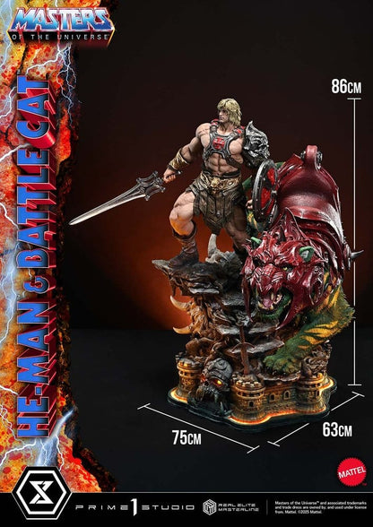 Masters of the Universe statuette Real Elite Masterline Series 1/4 He-Man & Battle Cat 86 cm - Toys Legacy Collection
