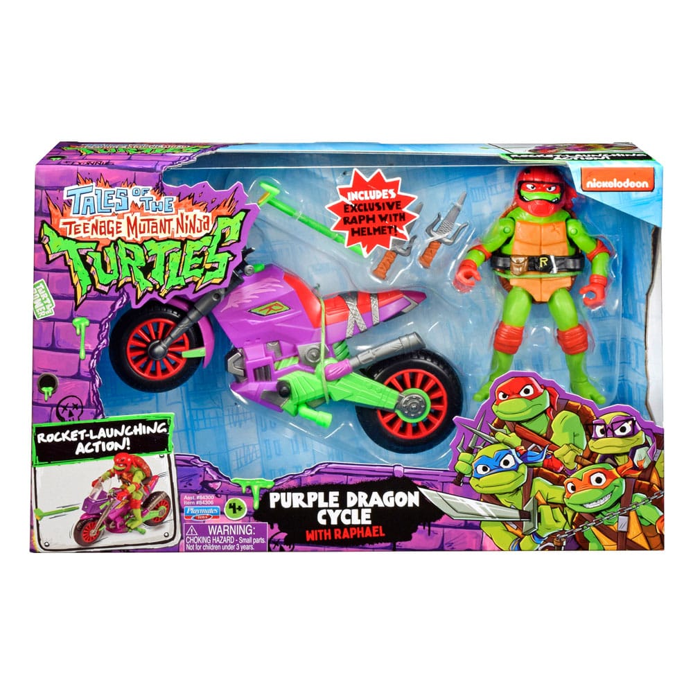 Tales of the Teenage Mutant Ninja Turtles : Figurine avec véhicule Raphael & Purple Dragon 12 cm - Toys Legacy Collection