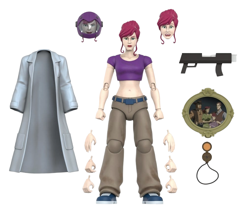 Figure de April O’Neil des Tortues Ninja ULTIMATES! de Super7, figurine détaillée de la série Teenage Mutant Ninja Turtles.